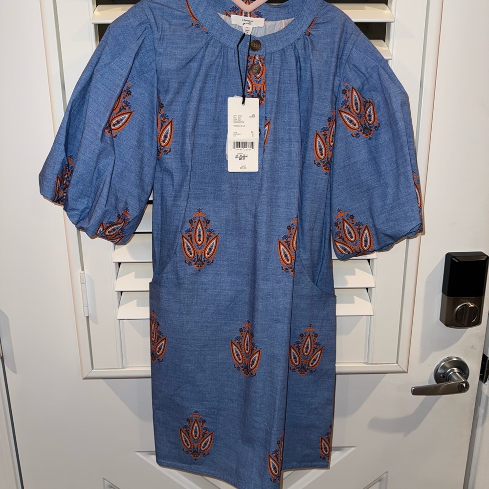 Blue and Orange Kids Casual Dress